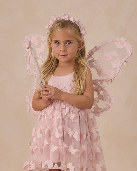Gathered Headband Butterfly Cotton Candy
