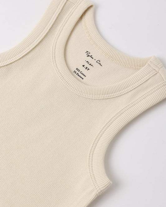 Ribbed Tank Set Shell, Heathered Blush