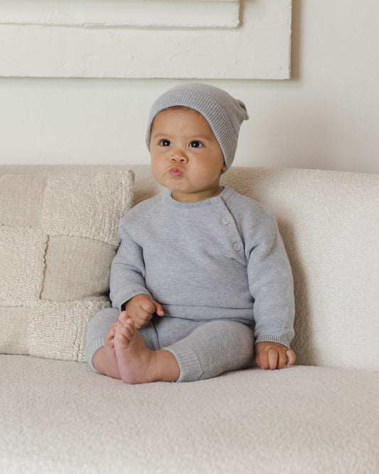 Bailey Knit Sweater Heathered Dusty Blue