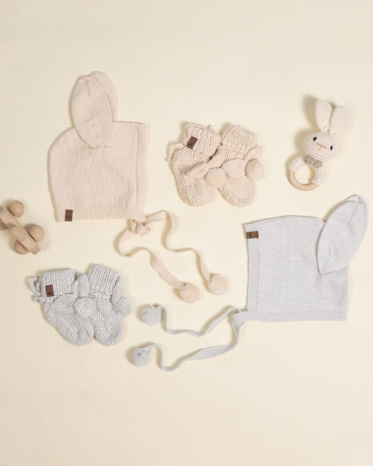 Bunny Knit Bonnet Heathered Sky