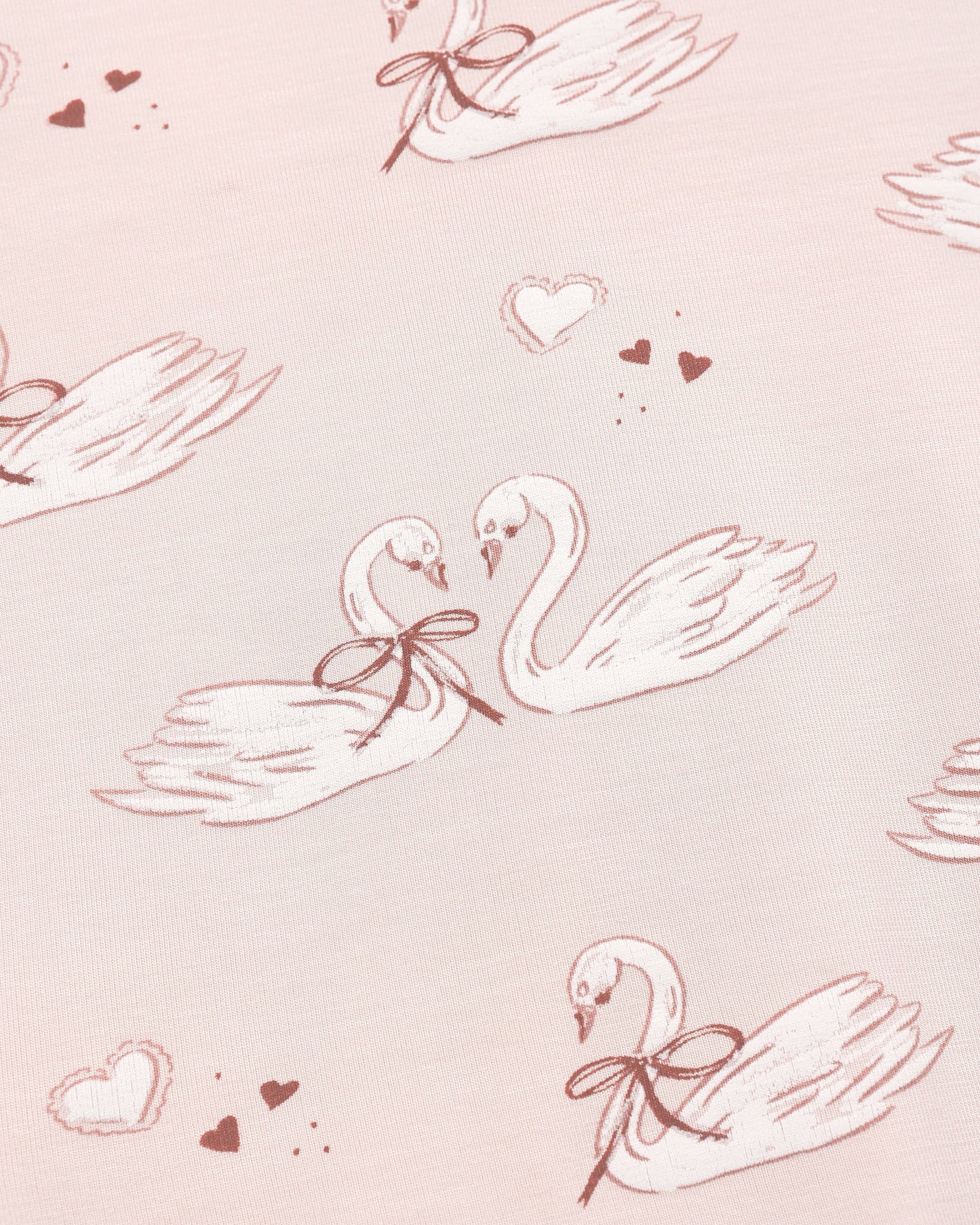 Bamboo Swaddle + Knotted Hat Swans