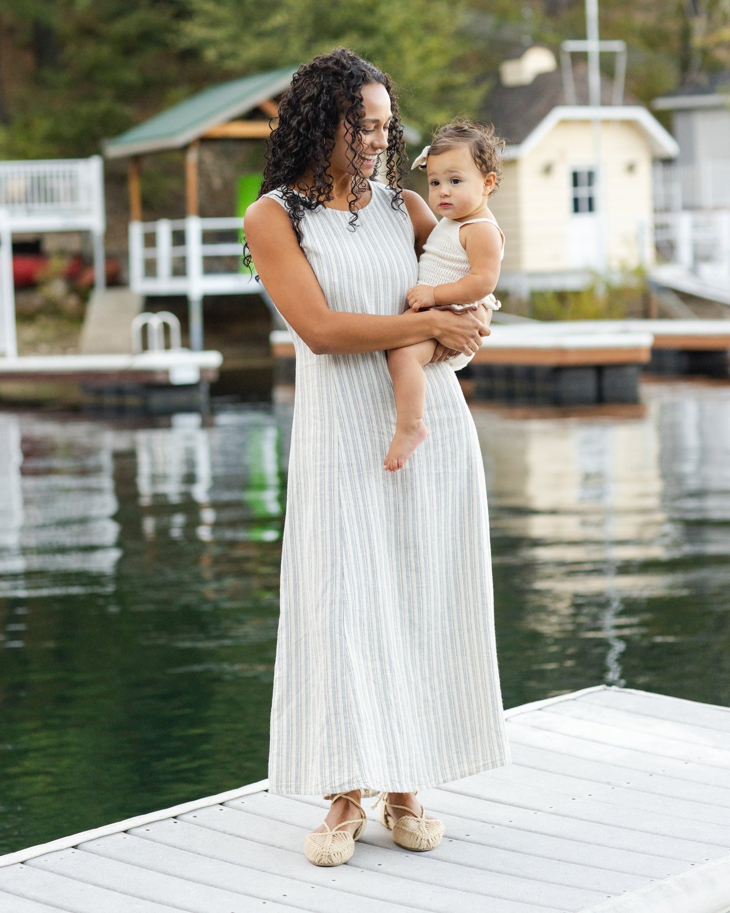 Crochet Ruffle Romper Natural