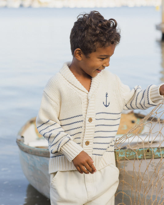 Shawl Cardigan Natural & Marine