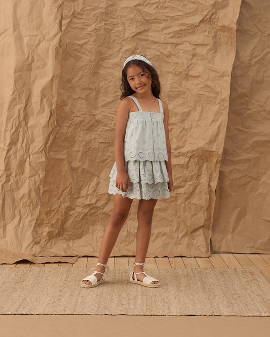 Rose Mini Skirt Seafoam