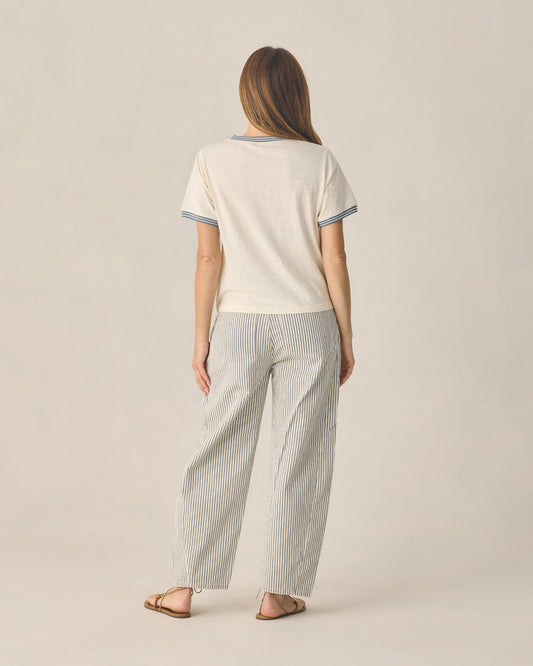 Women's Ringer Tee Anchor Bow