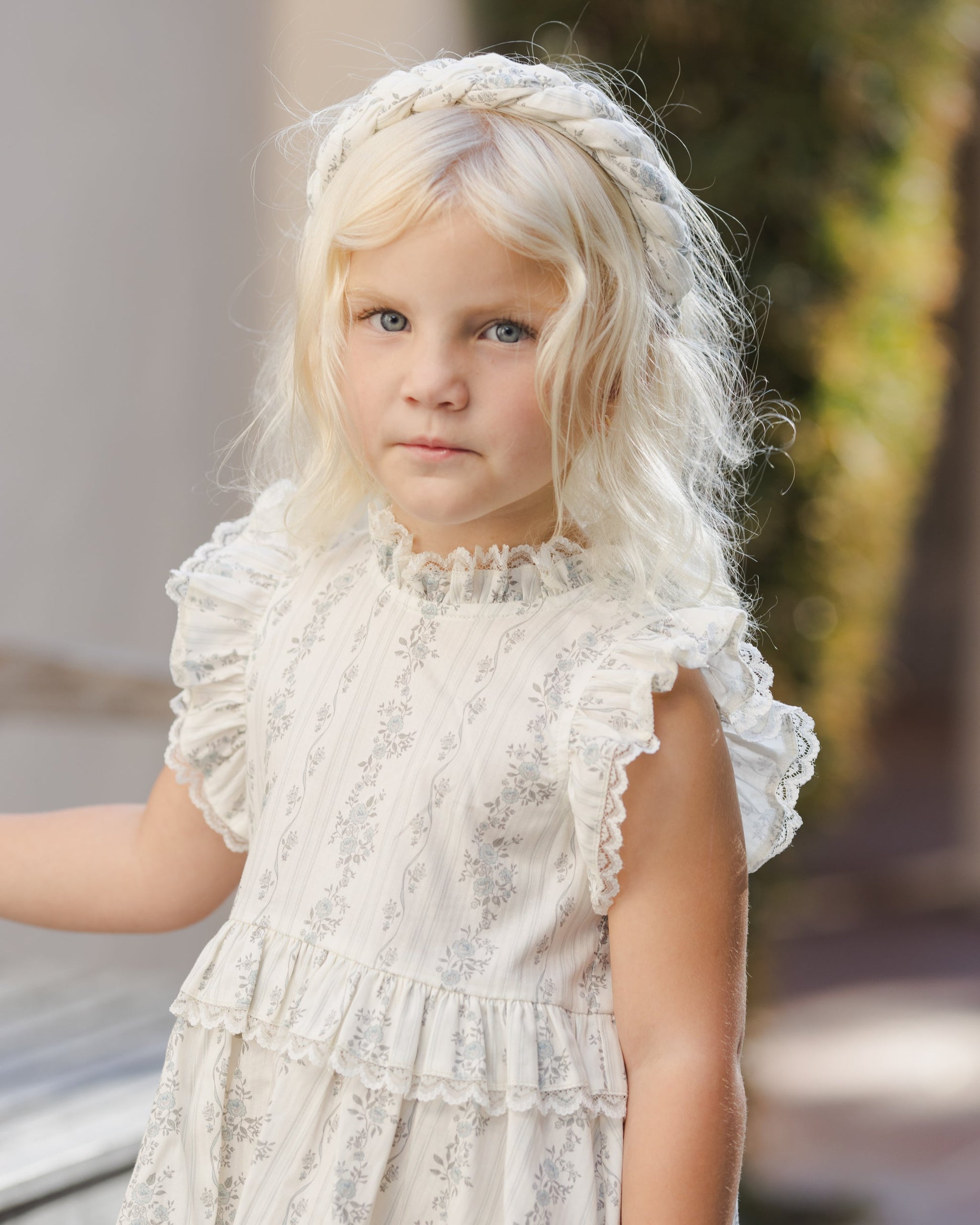 Braided Headband French Floral Stripe
