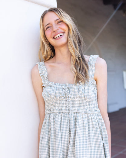 Women's Jane Dress Eucalyptus Check