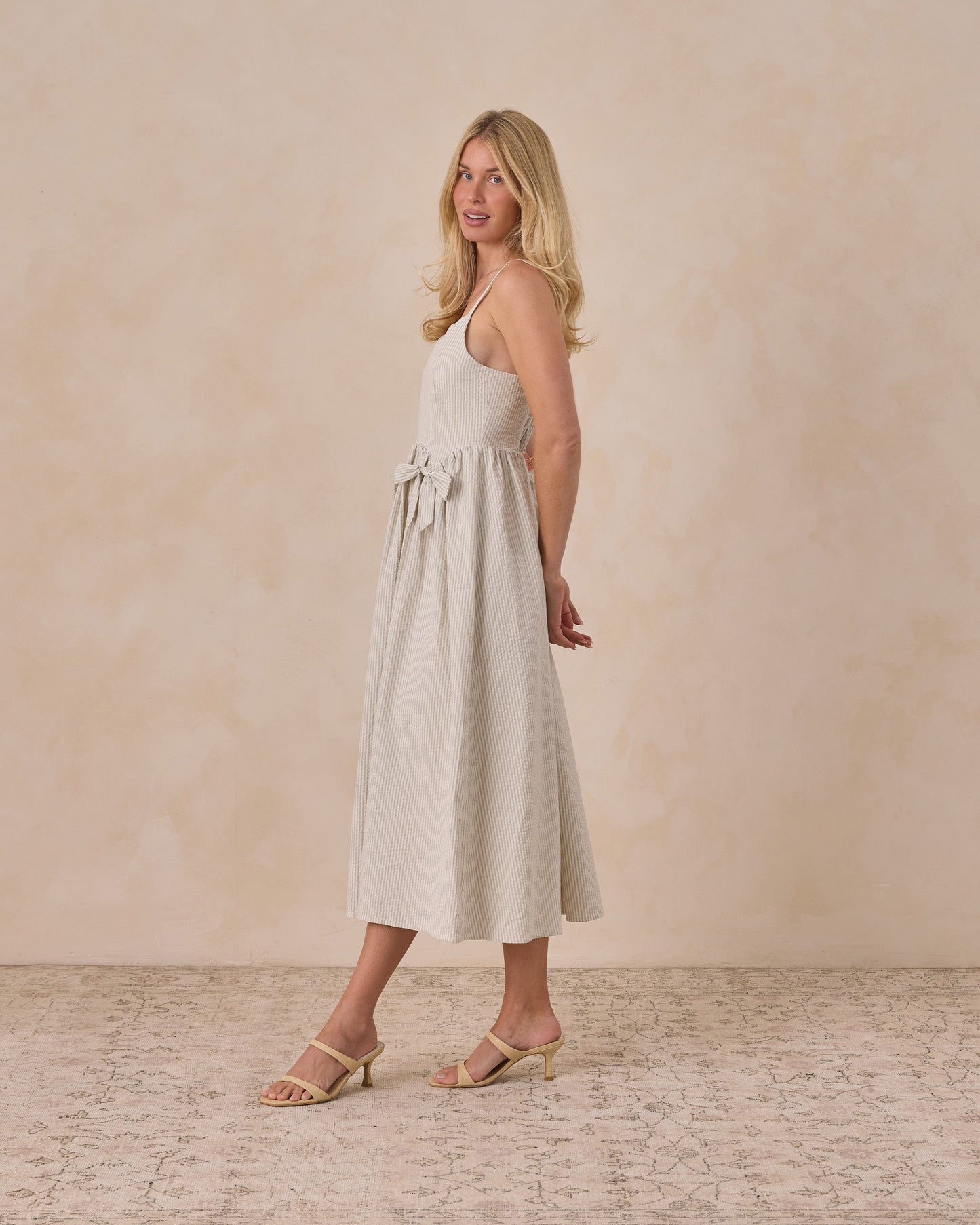 Women's Beatrice Midi Dress Sky Stripe