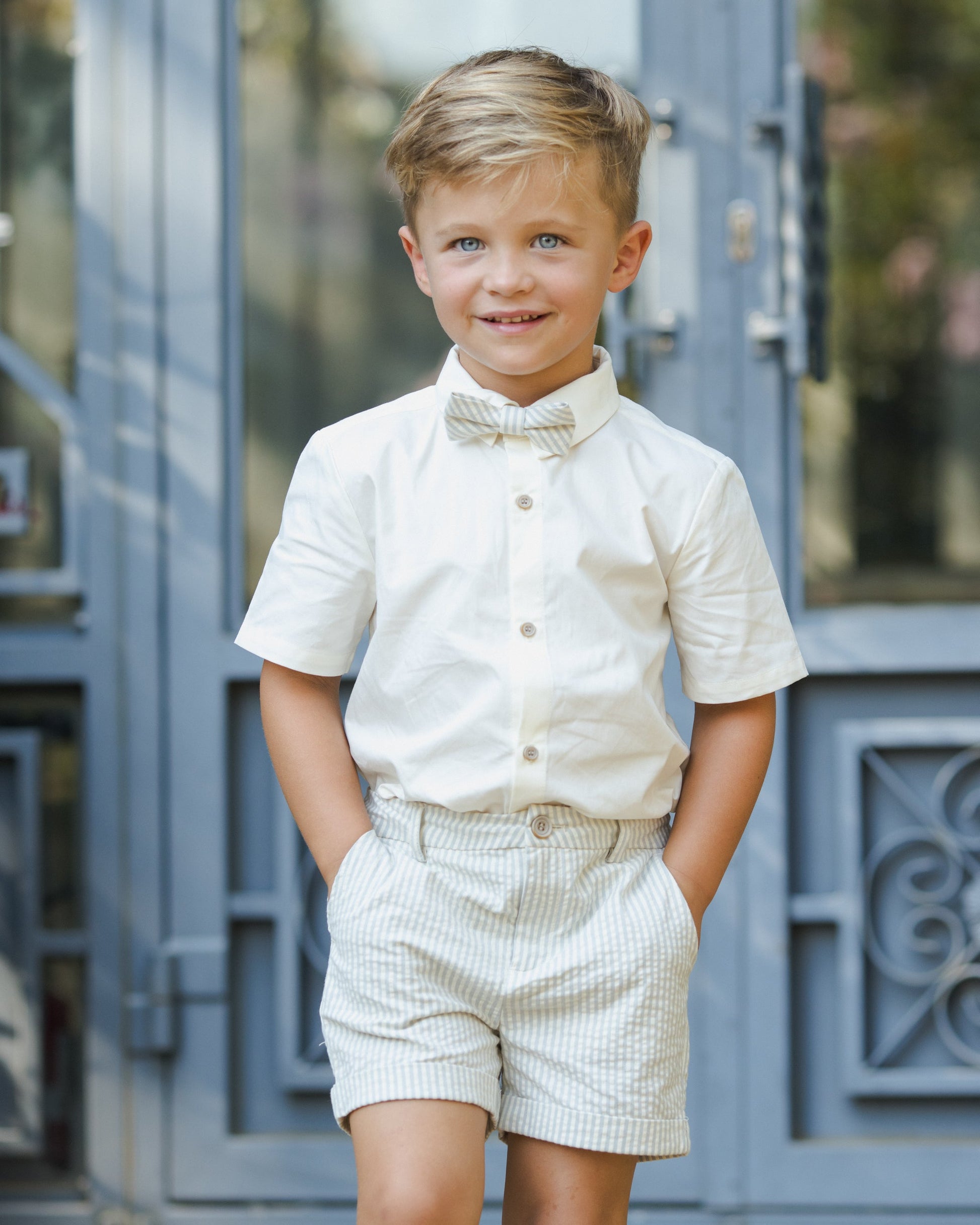 Suspender Short Sky Stripe