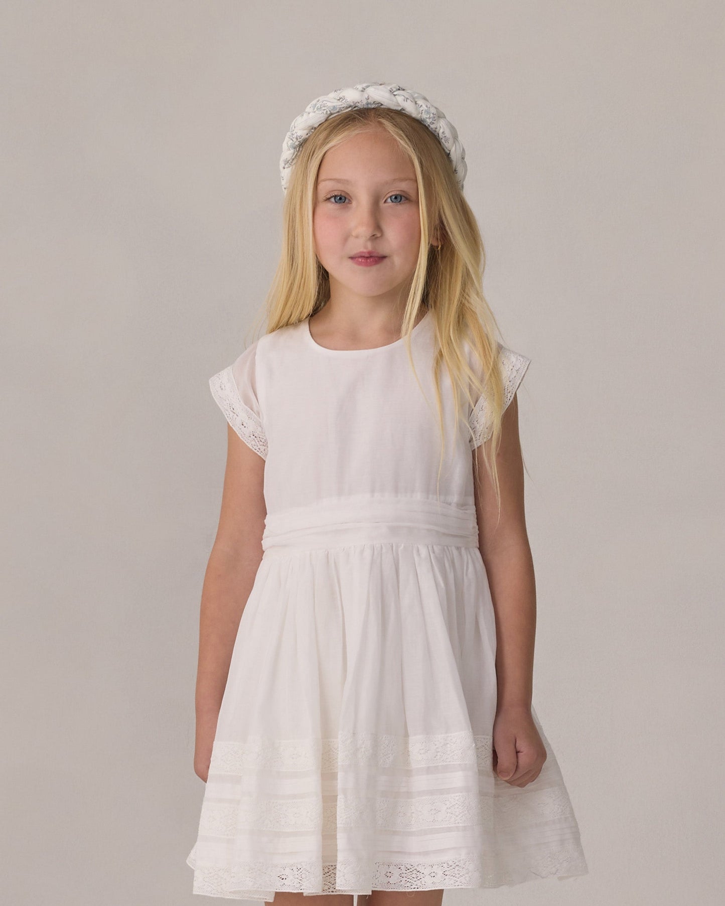 Braided Headband French Floral Stripe
