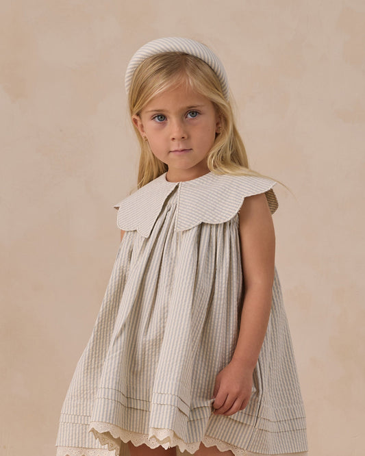 Padded Headband Sky Stripe Seersucker