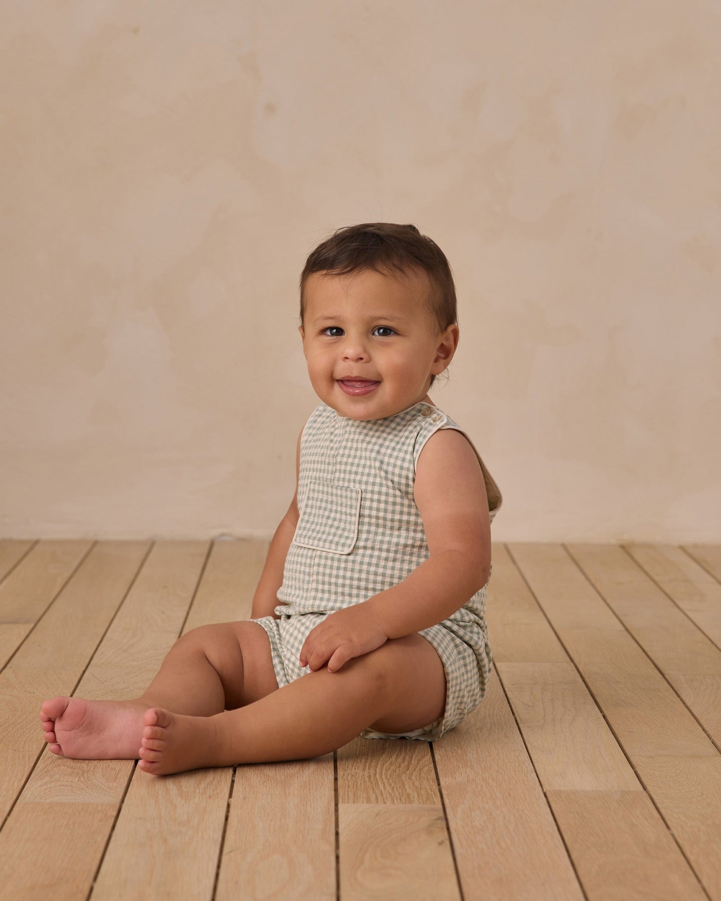 Georgie Romper Eucalyptus Check