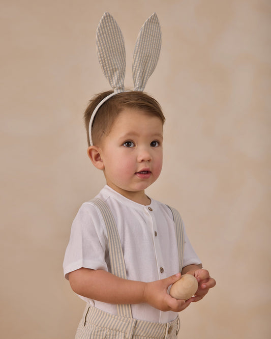 Bunny Headband Sky Stripe Seersucker