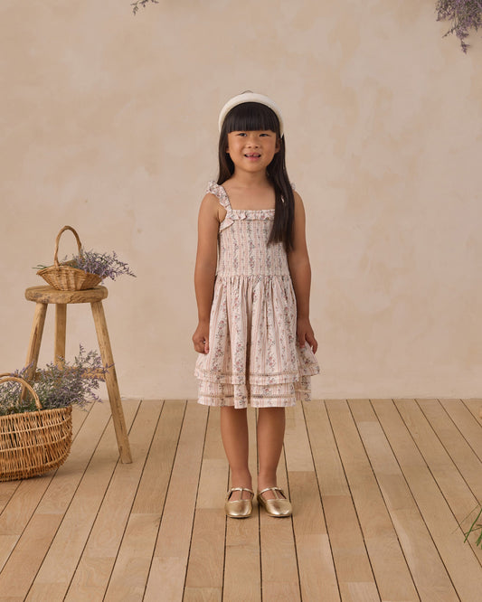 Birdie Dress Spring Floral Stripe