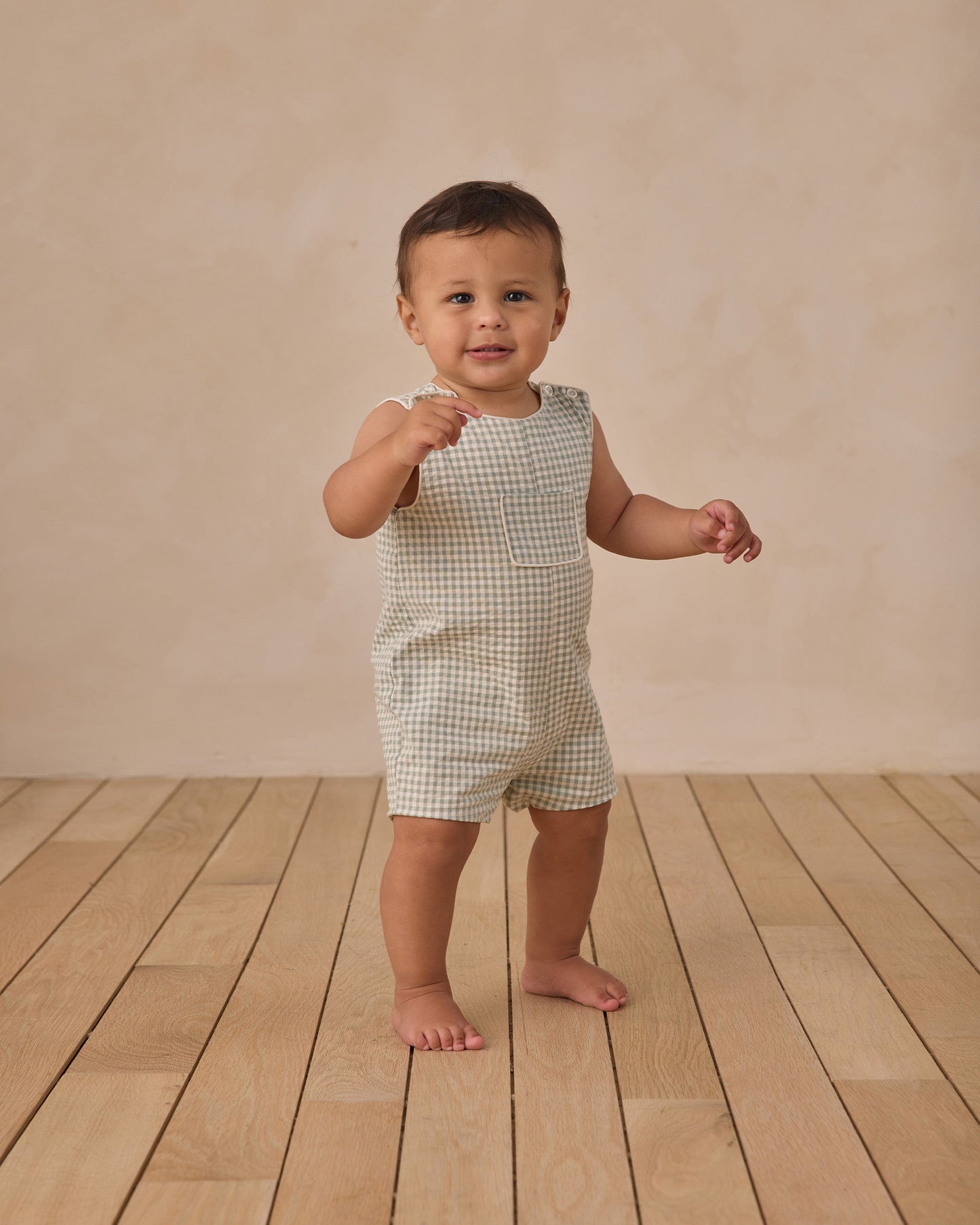 Georgie Romper Eucalyptus Check