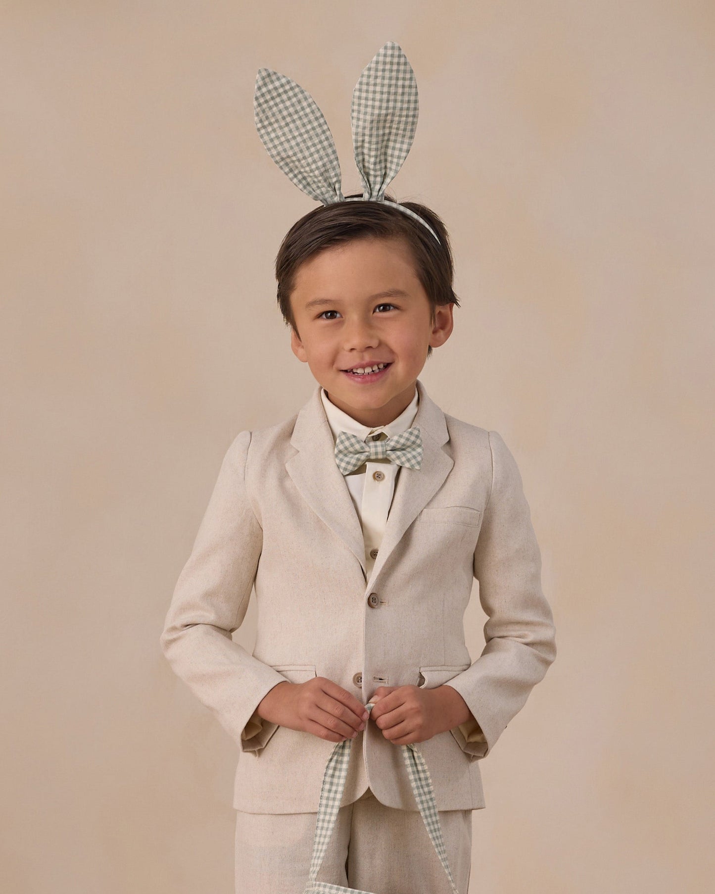 Bunny Headband Eucalyptus Check