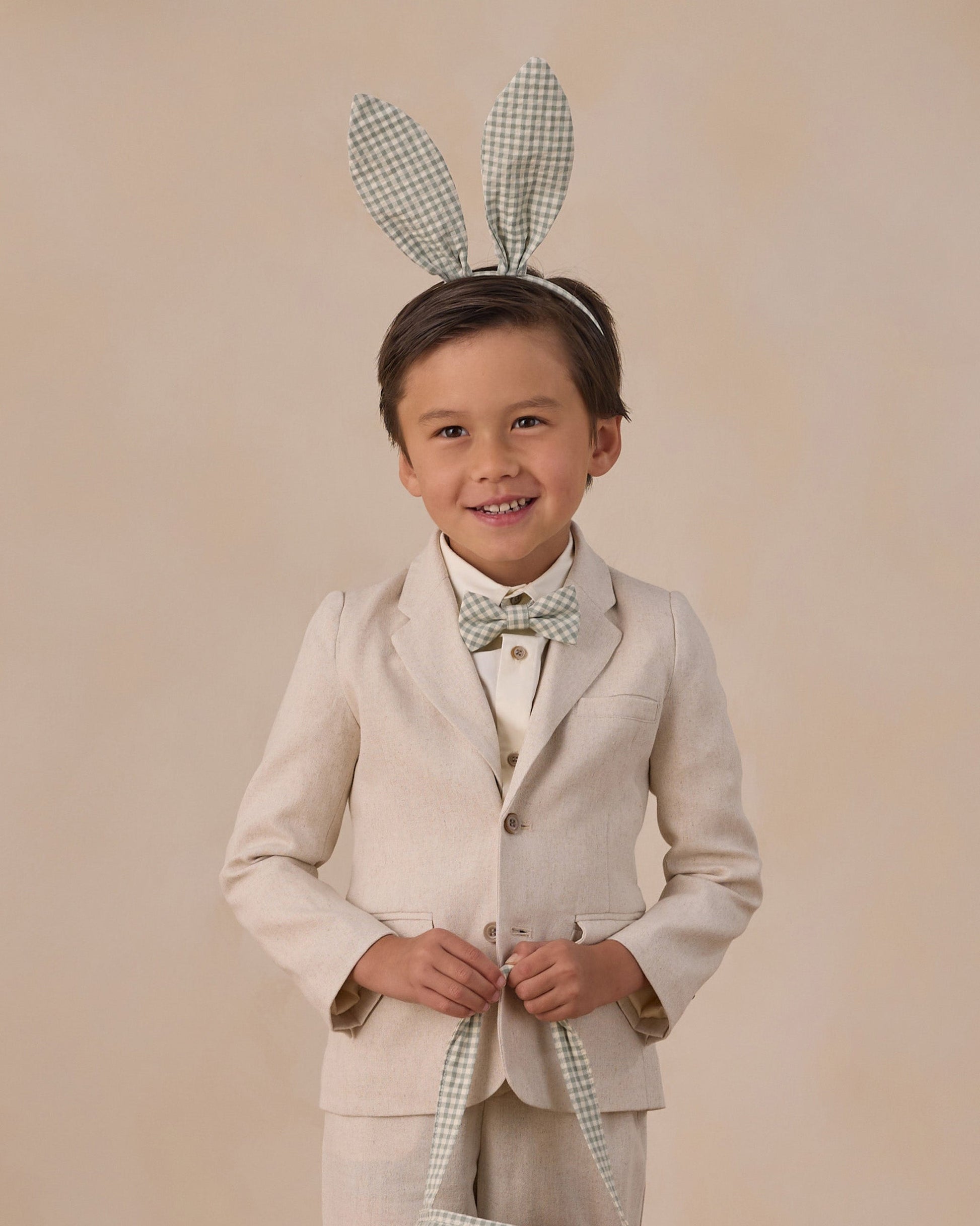 Bunny Headband Eucalyptus Check