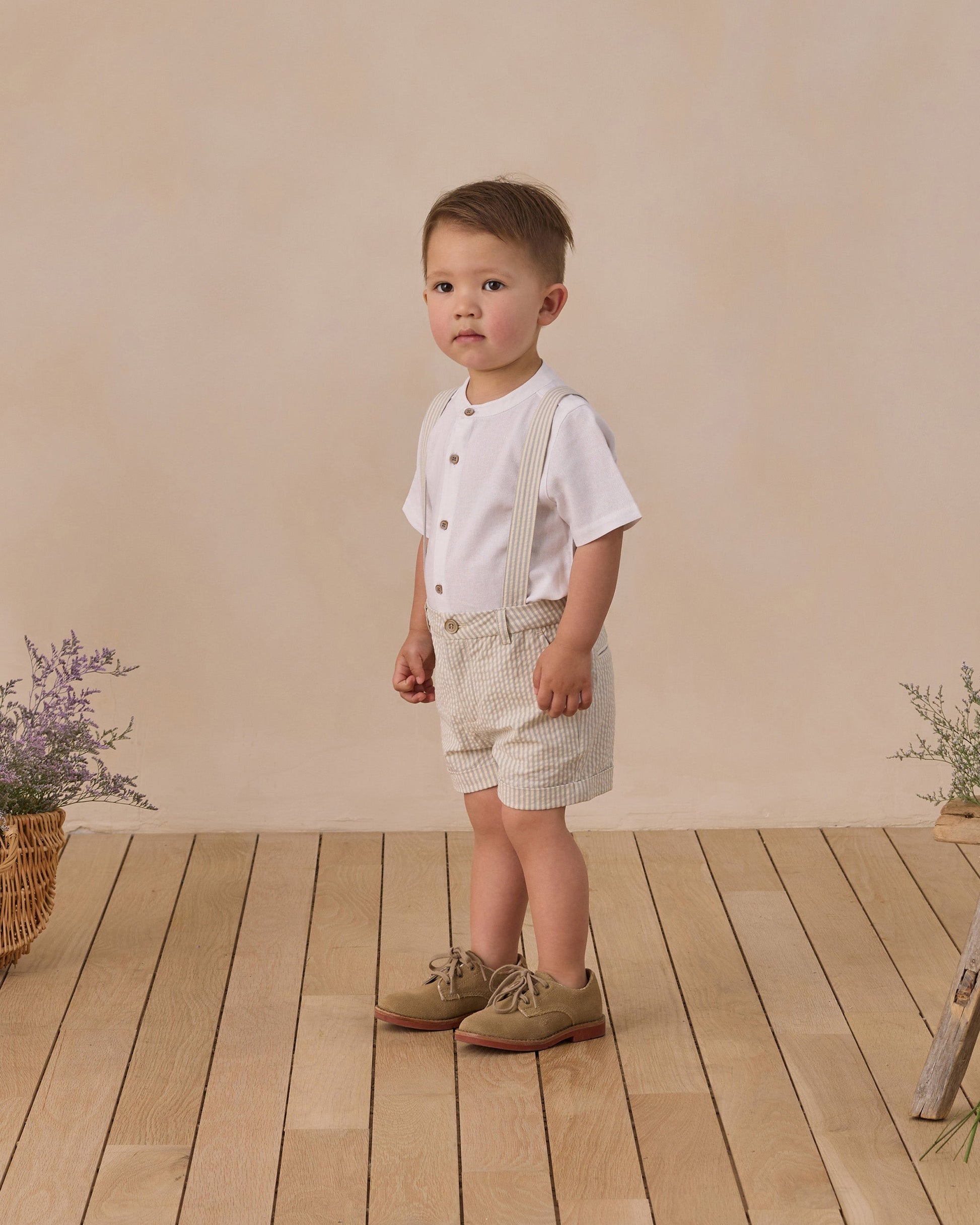 Suspender Short Sky Stripe