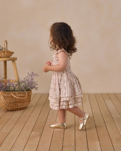 Birdie Dress Spring Floral Stripe