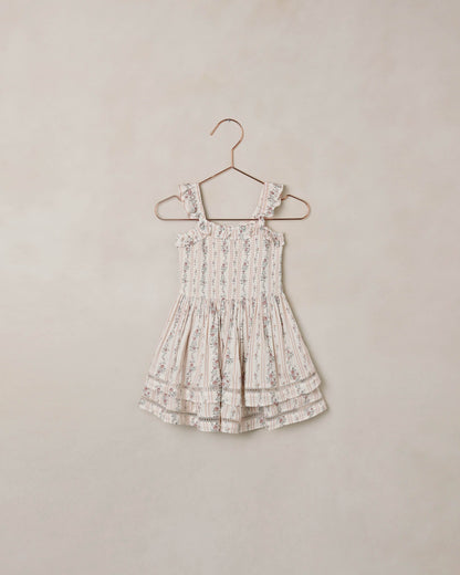 Birdie Dress Spring Floral Stripe