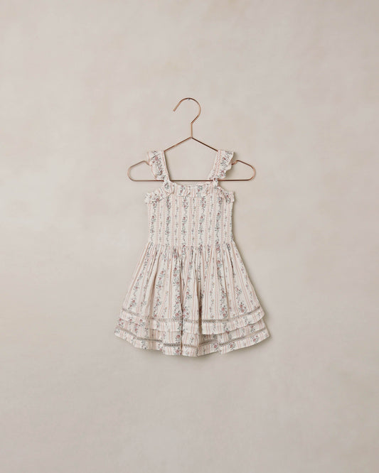 Birdie Dress Spring Floral Stripe