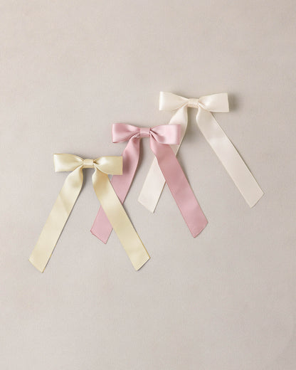 Satin Ribbon Bows Lemon, Natural, Lavender