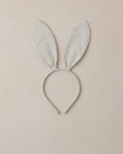 Bunny Headband Sky Stripe Seersucker