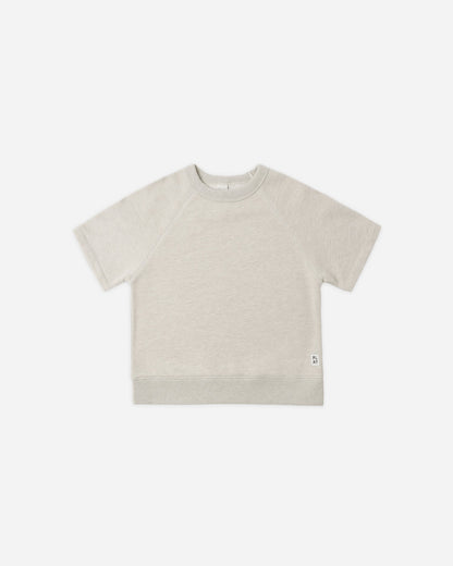 Short Sleeve Sweatshirt Heathered Oatmeal