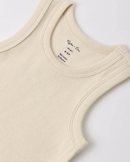 Ribbed Tank Set Shell, Heathered Blush