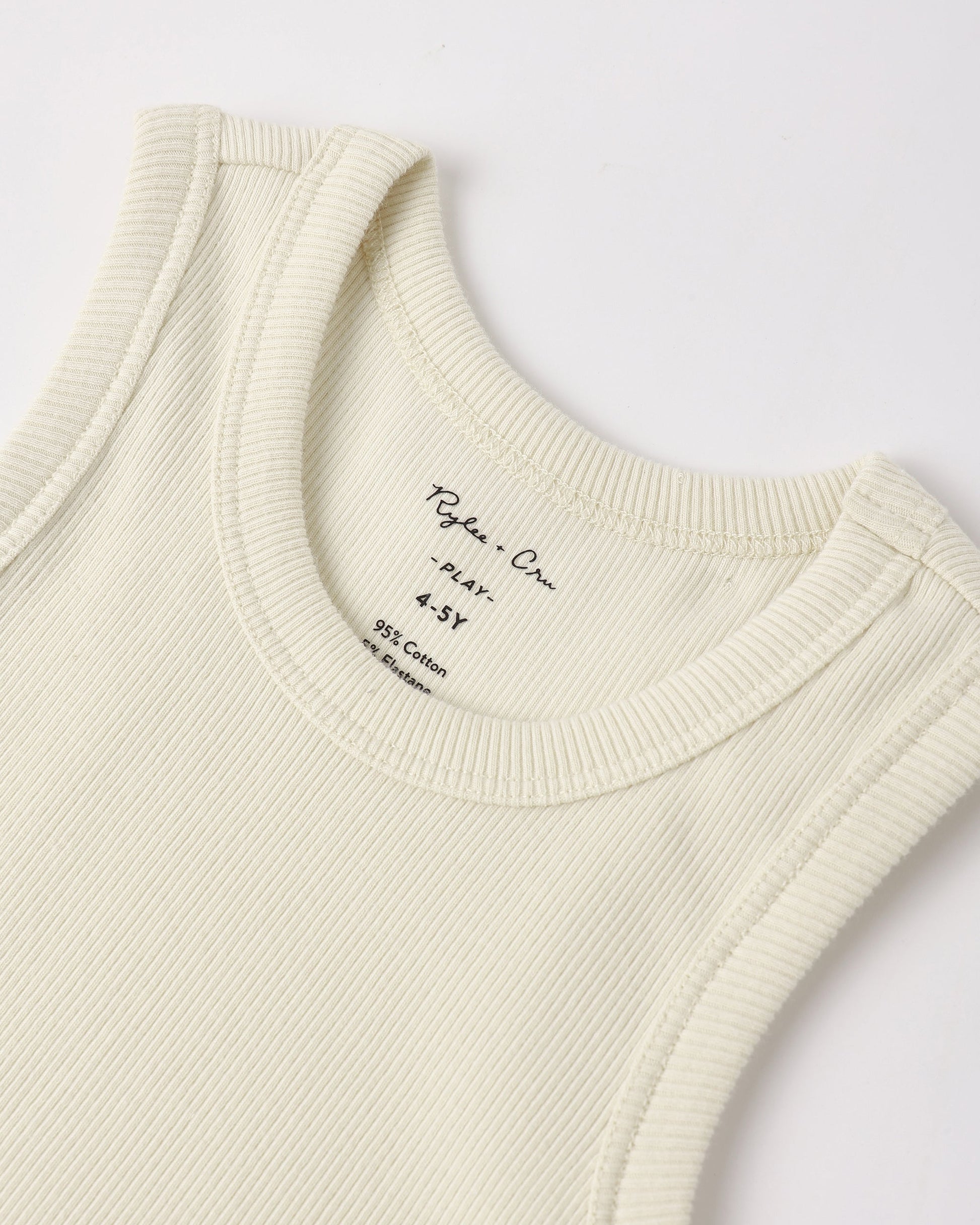 Ribbed Tank Set Natural, Heathered Marine