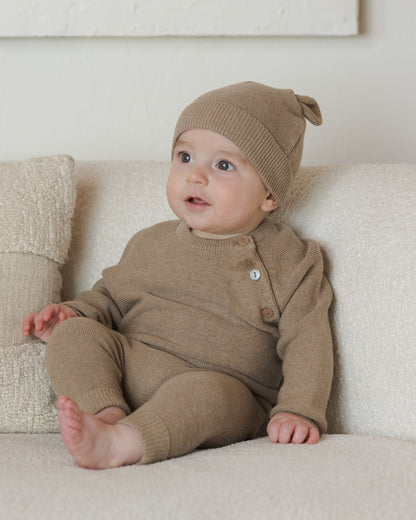 Baby Bear Beanie Heathered Mocha