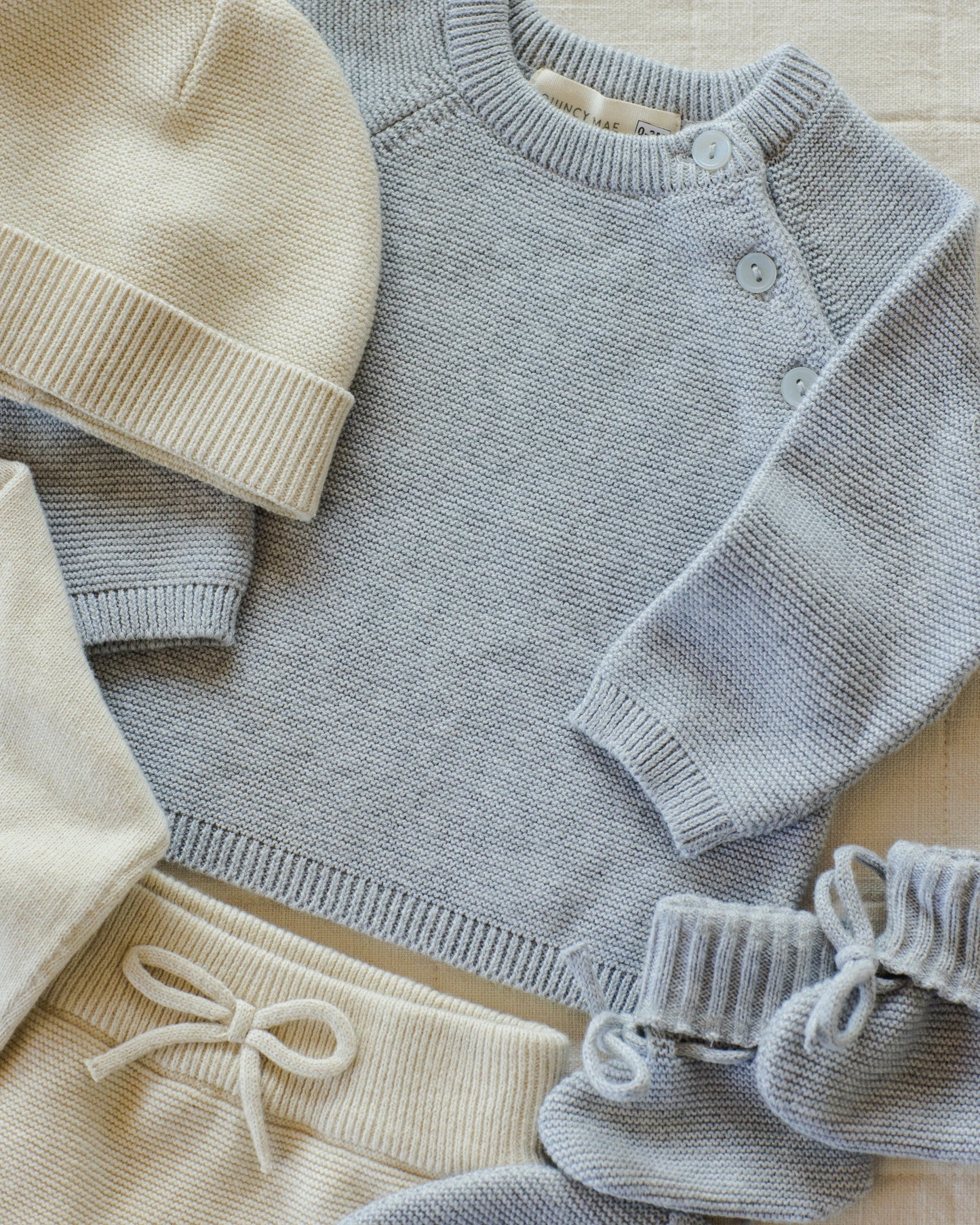 Bailey Knit Sweater Heathered Dusty Blue
