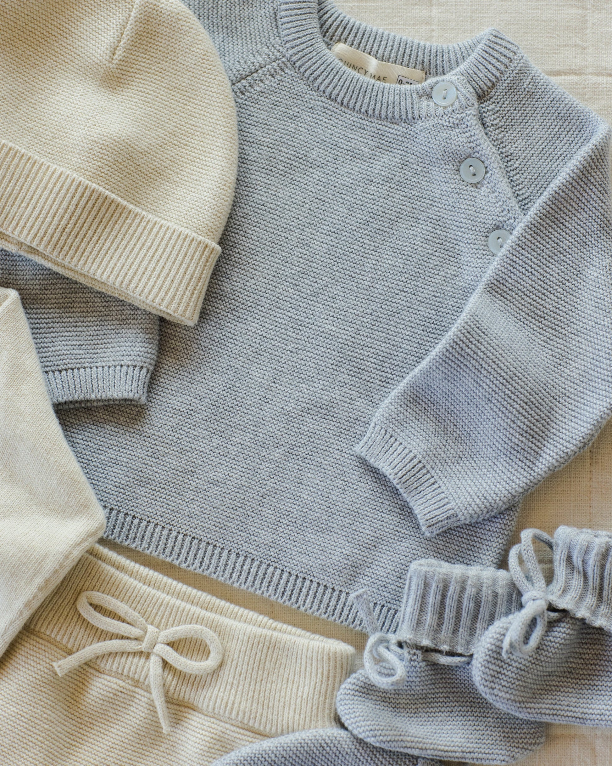 Bailey Knit Sweater Heathered Dusty Blue