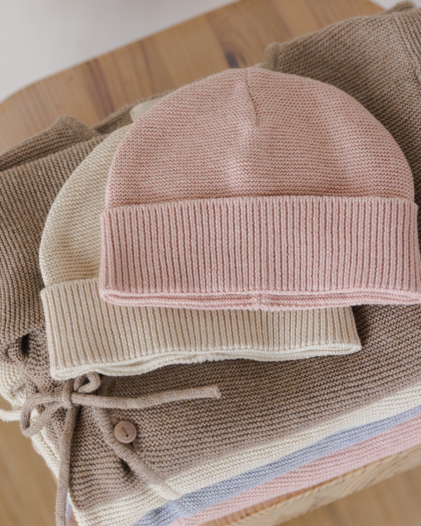 Baby Beanie Heathered Rose
