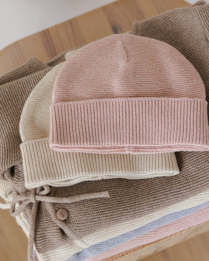 Baby Beanie Heathered Rose