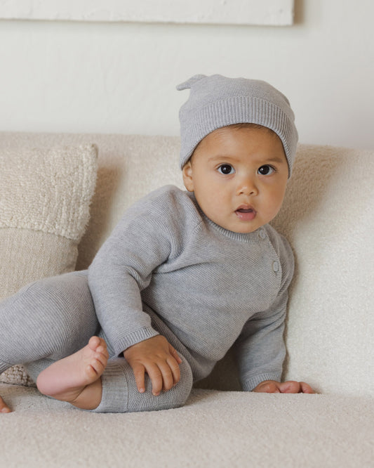 Baby Bear Beanie Heathered Dusty Blue