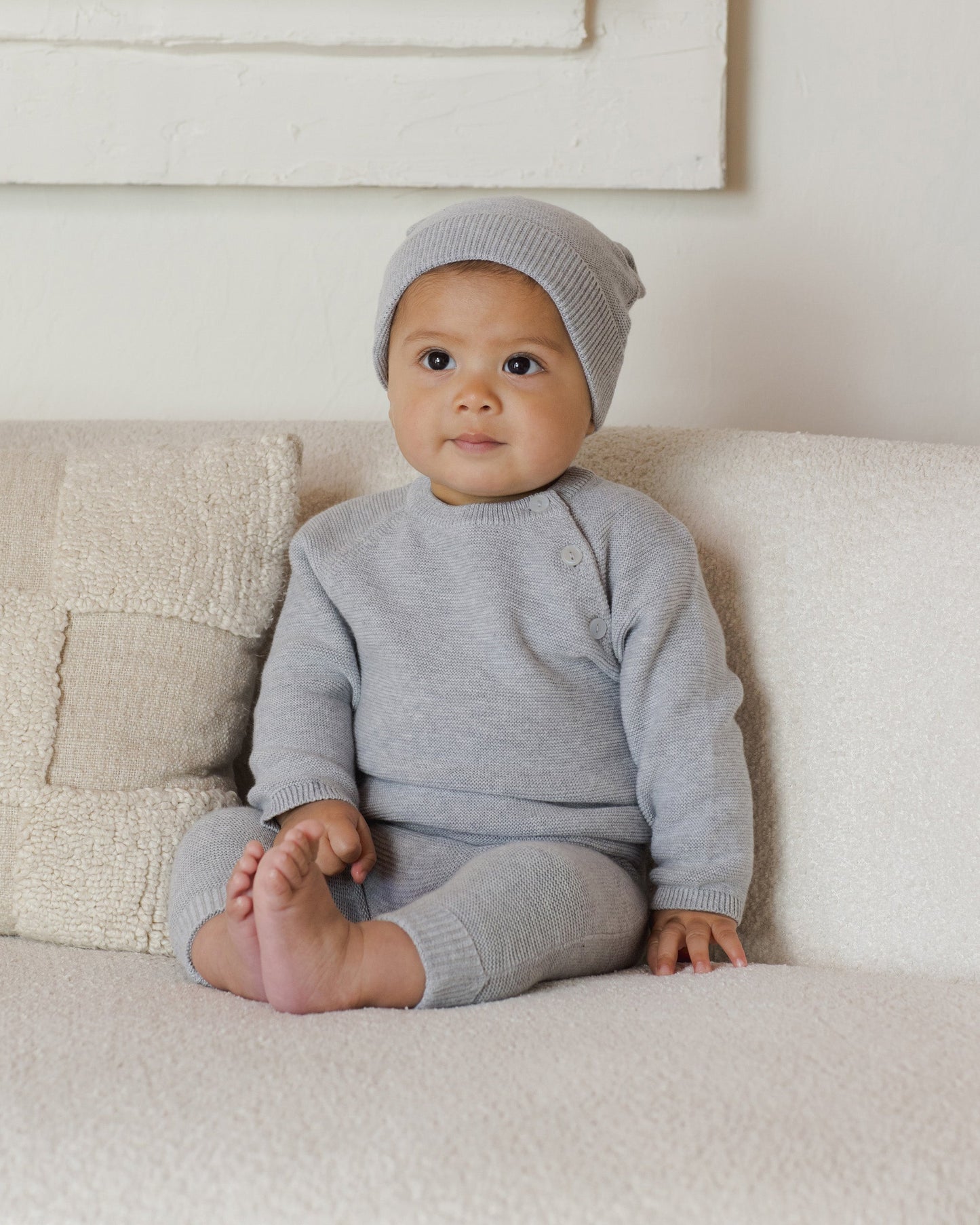 Bailey Knit Sweater Heathered Dusty Blue