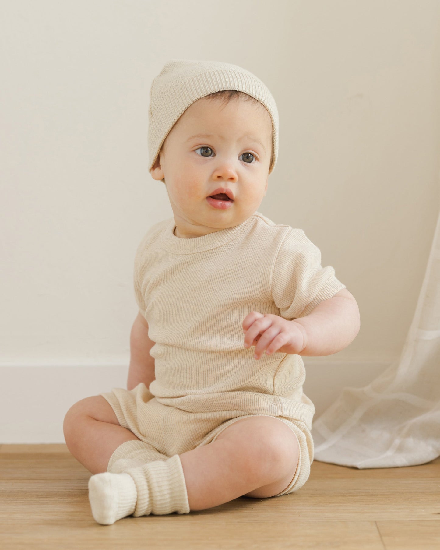 Baby Beanie Heathered Natural