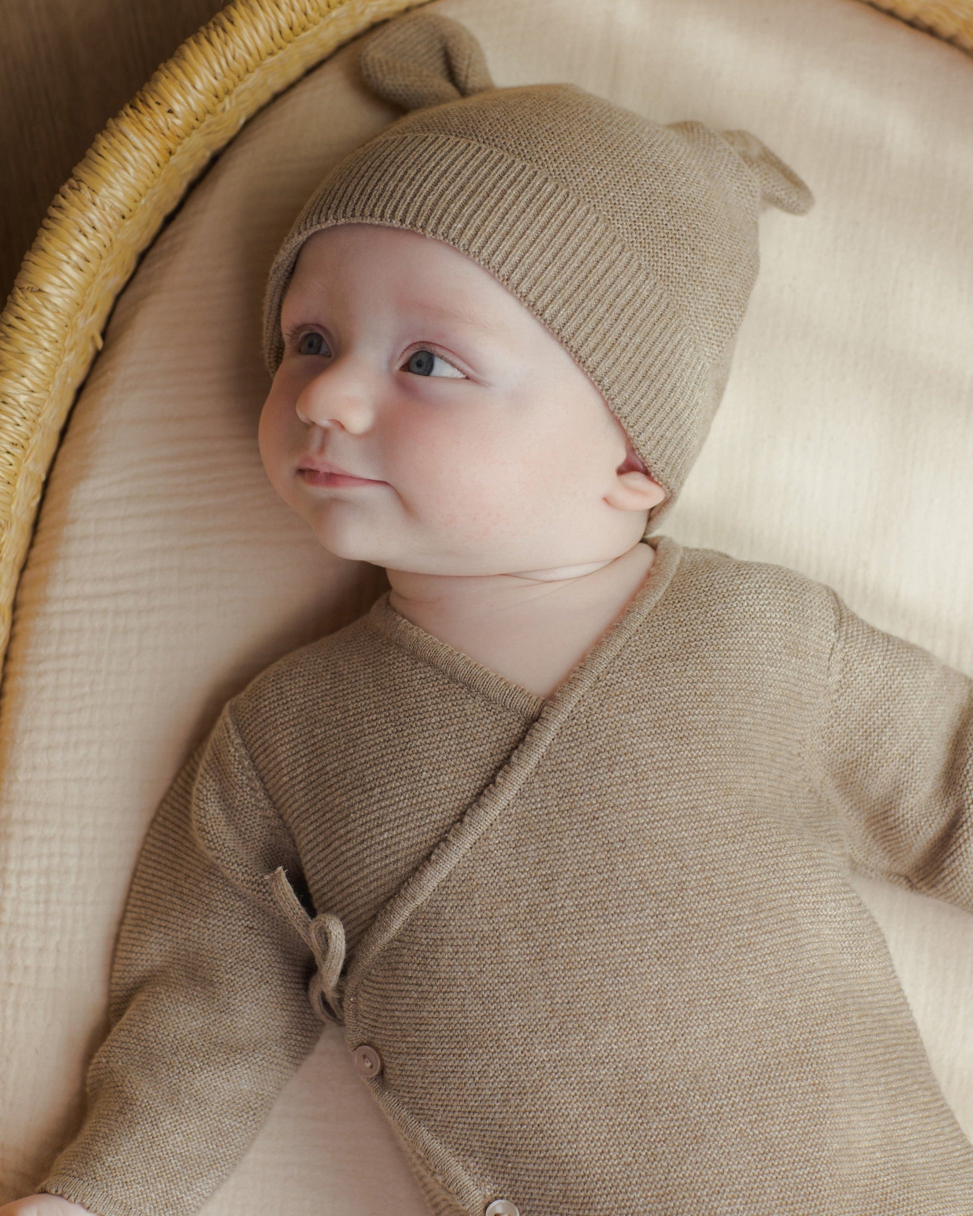 Baby Bear Beanie Heathered Mocha