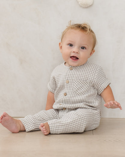 Charlie Jumpsuit Sage Gingham