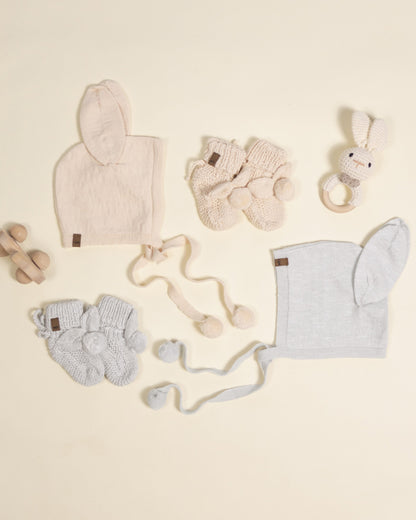Bunny Knit Bonnet Ecru