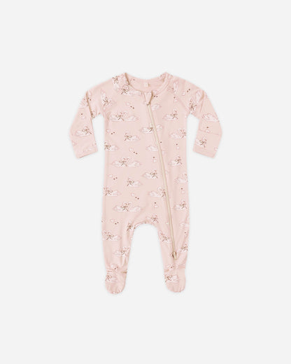 Bamboo Zip Footie Swans