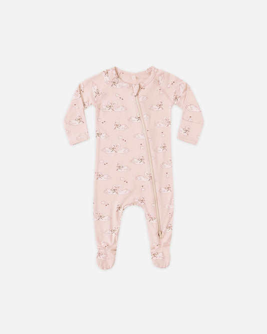 Bamboo Zip Footie Swans