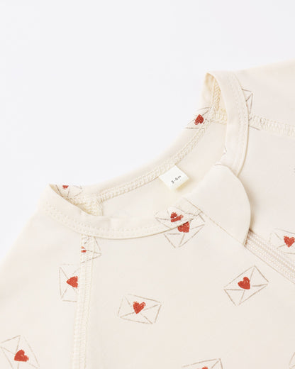 Bamboo Zip Footie Valentine