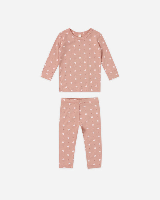 Bamboo Pajama Set Pink Hearts