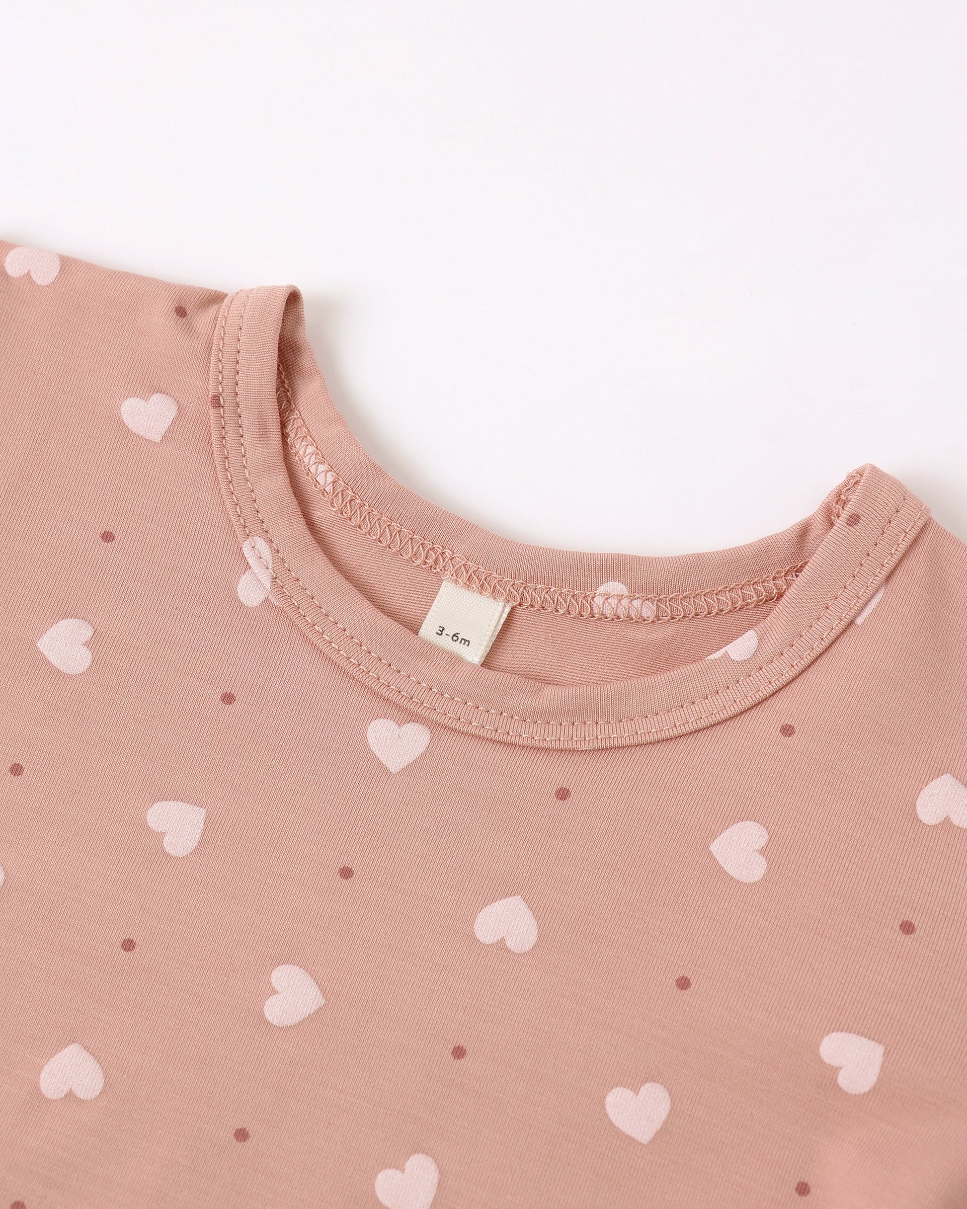 Bamboo Pajama Set Pink Hearts