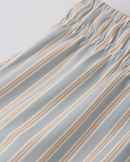 Boys Swim Short Blue + Butterscotch Stripe