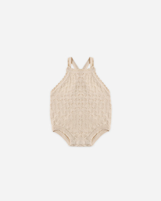 Annie Knit Romper Ecru