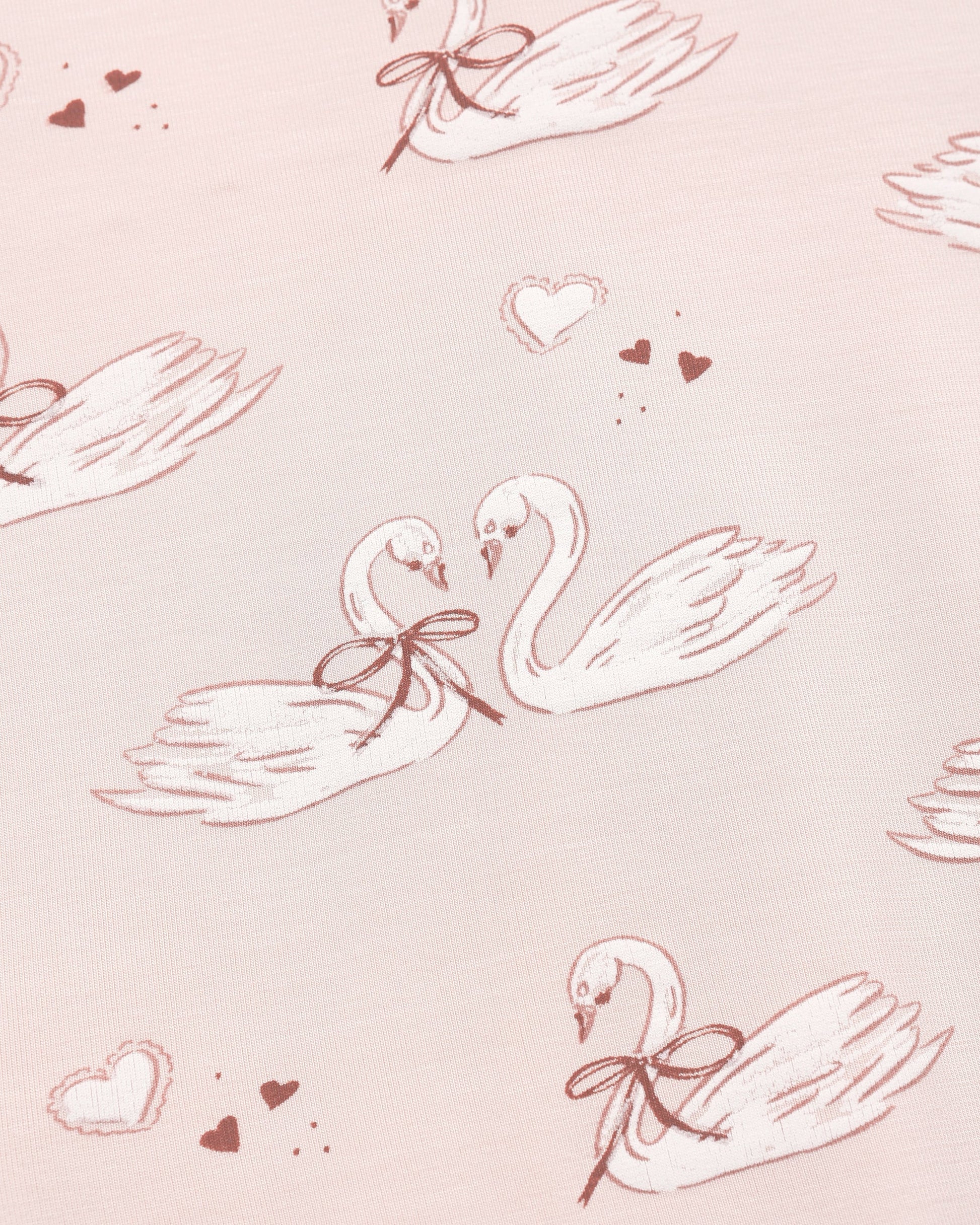 Bamboo Swaddle + Knotted Hat Swans