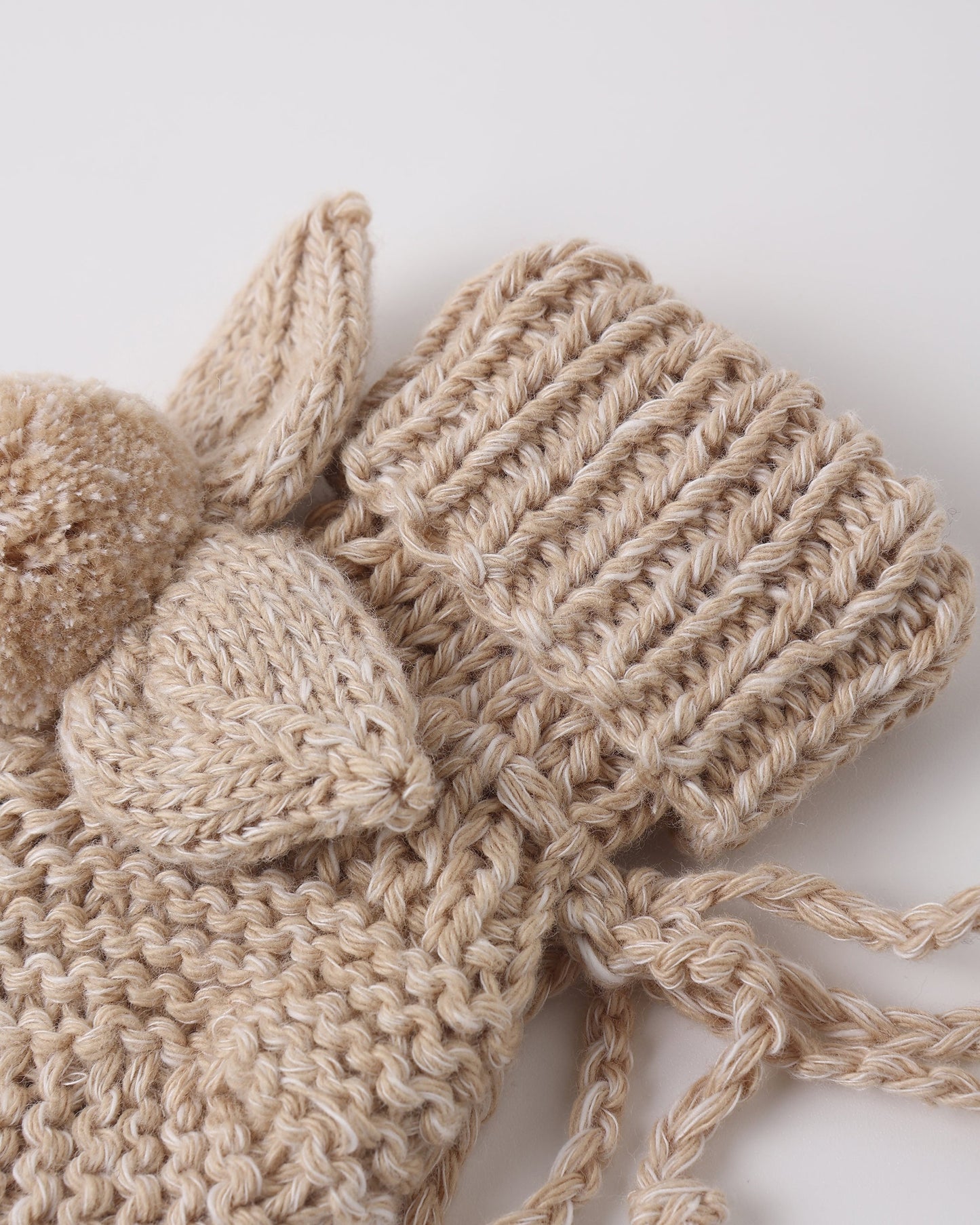 Bunny Knit Booties Heathered Latte